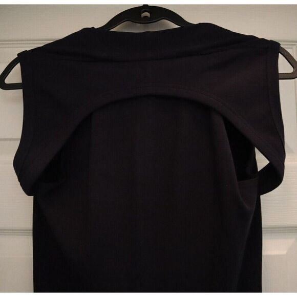 Helmut Lang J04HW608 Women's Sz Medium Ink Blue Neck Drape Jersey Dress - Picture 9 of 13